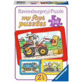 Ravensburger - Mijn Eerste Puzzels - Graafmachines, Tractors en Vrachtwagens - 3X6 Stukken - Puzzels